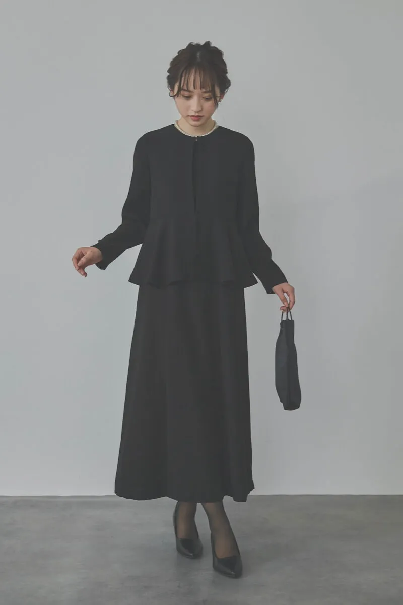 ブラックのフレアジャケットワンピース　M~L/kaene